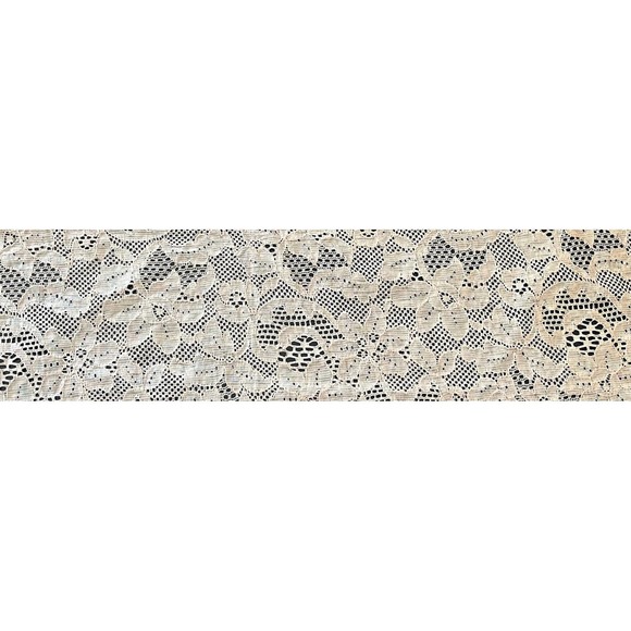 Antique 1800s Handmade Lace Ivory Embroidered Rectangular Fabric Piece, Vintage - Picture 8 of 10